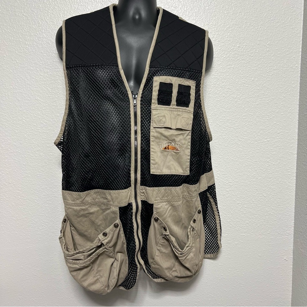 Fieldline Men's XL/XXL Mesh Fishing Vest Khaki Black Outdoor Utility‎
